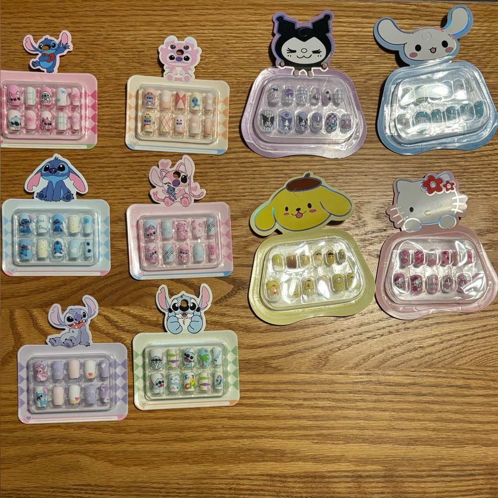10 packs Girls Press On Nails Stitch